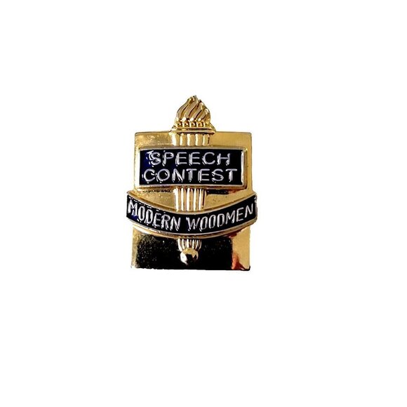 Modern Woodmen Other - Speech Contest Modern Woodmen Lapel Pin Tie Tack Gold Tone Vintage Collectible